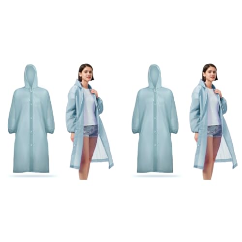PALAY® Rain Ponchos for Adults Reusable EVA Raincoats with Hood for Women Men Camping Hiking Music Festival Outdoor Activities Pack of 2 Blue 2PCS PALAY® Rain Ponchos for Adults Reusable EVA Raincoats with Hood for Women Men Camping Hiking Music Festival Outdoor Activities Pack of 2 Blue 2PCS